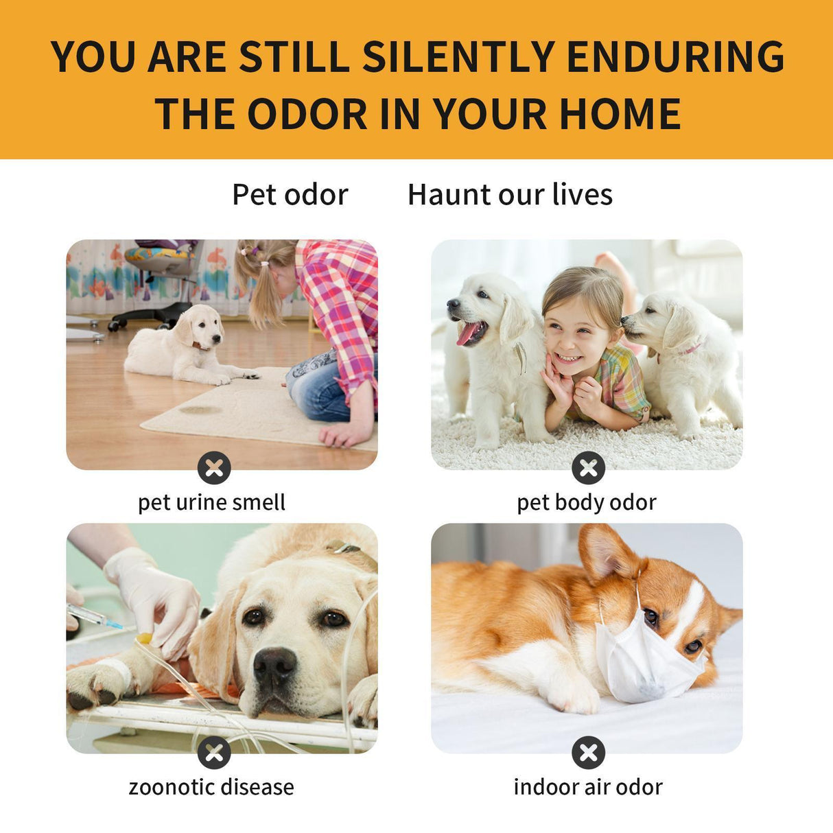 Yebang Pet Fabric Deodorizer Spray Air Clean Pet Odor Indoor Long-lasting Air Freshener Deodorizer