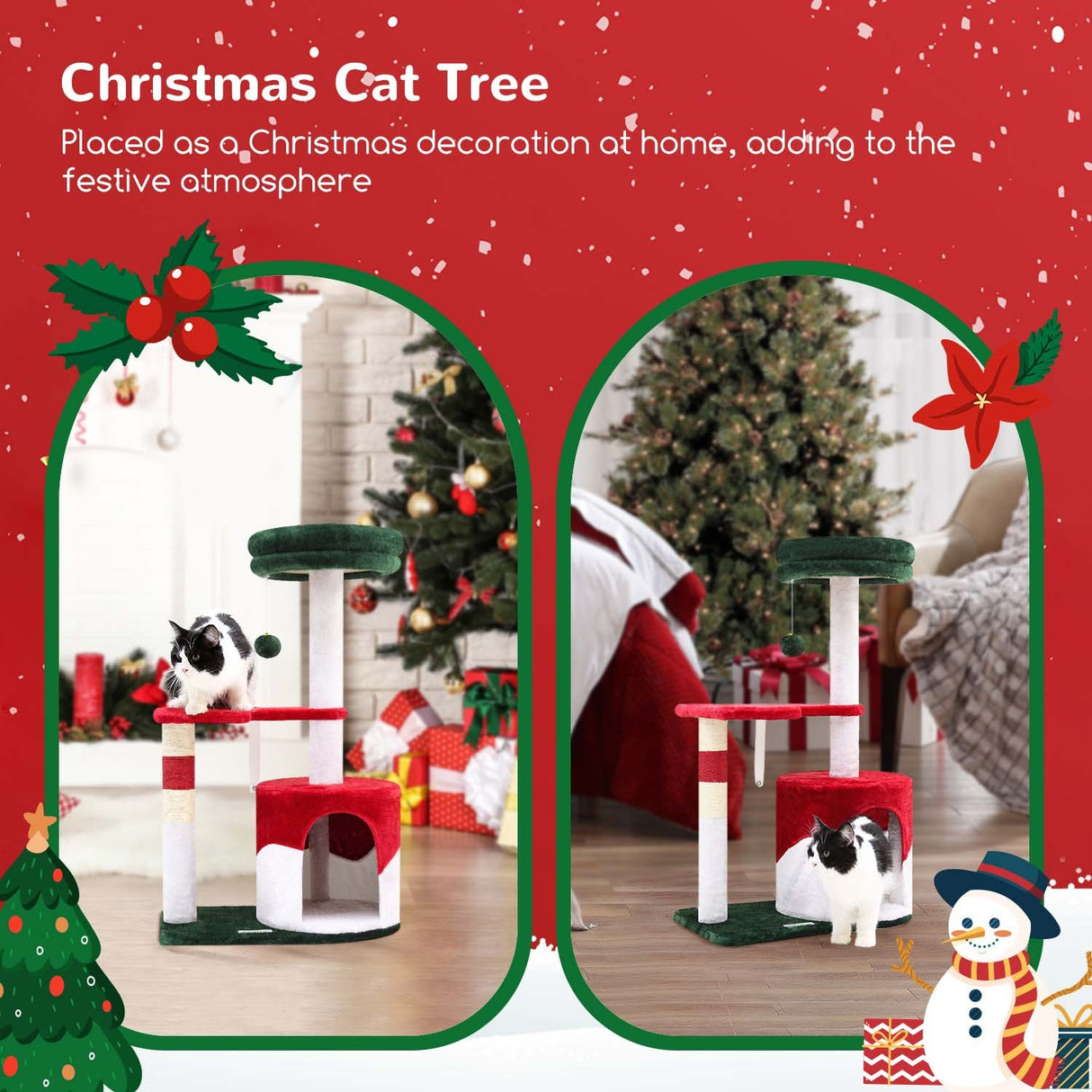 33 Inch Christmas Style Cat Climbing Frame