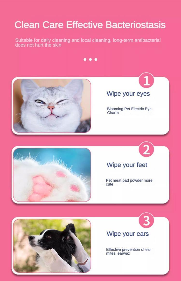 Dog And Cat Wet Wipes, Fragrance Free, Plant.based SKIP THE BATH Gentle Cleansing AndDeodorizing,Hypoallergenic, Wipes For PawsEars, Fur, Eye Ducts And Butt