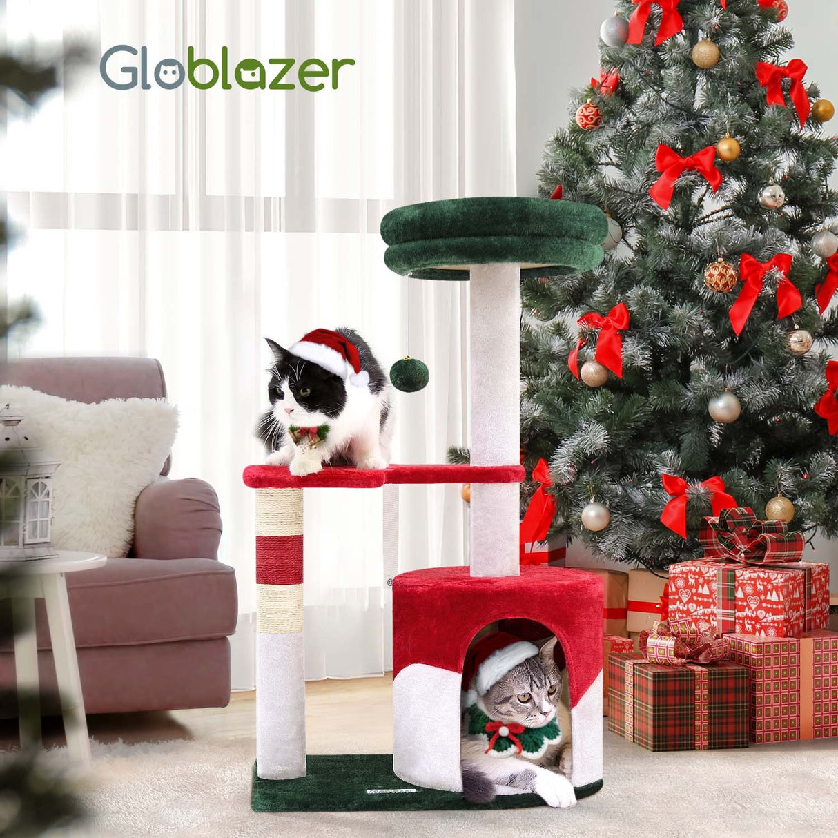 33 Inch Christmas Style Cat Climbing Frame