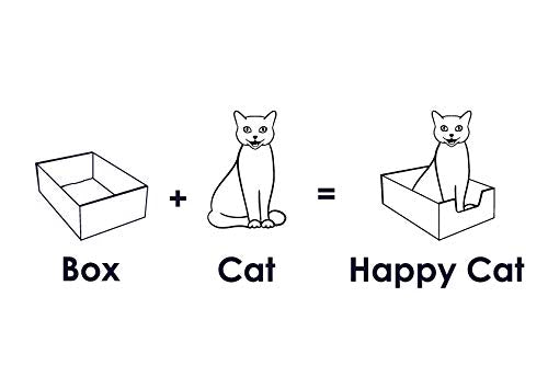 Purrfect Cat Box Modern Cat Box Lounger with Peek-a-Boo Cutout | Premium Corrugated Cardboard Cat Bed for Sleeping and Relaxation | Interactive Board Box for Indoor Kittens and Small Pets, Blue