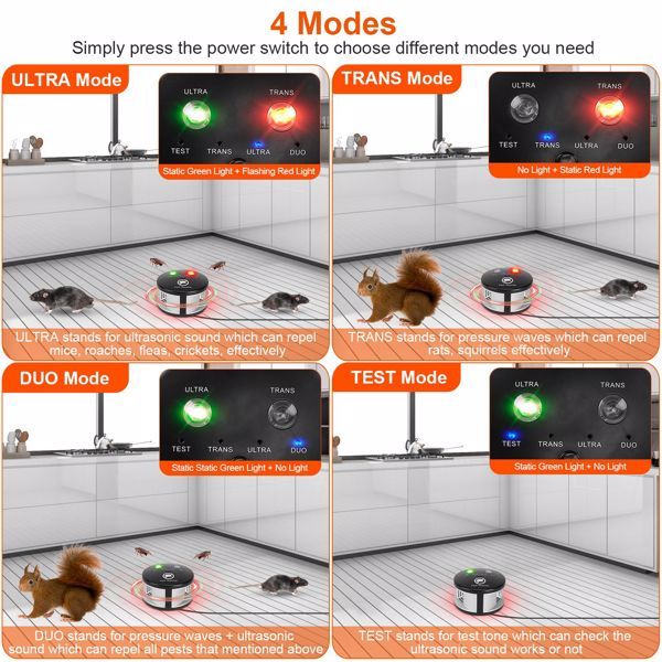 360 Degree Ultrasonic Pest Repellent, Electronic Plug-in Pest Control, Pursuer, Blocker