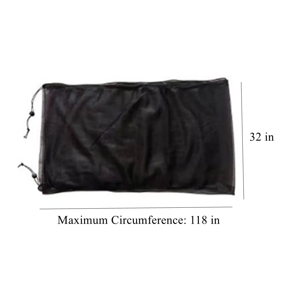 Adjustable Birdcage Seed Catcher Feather Catcher Bird Cage Cover Net Airy Soft Skirt Guard Birdcage Nylon Mesh Netting for Parrot Macaw Parakeet Round Square Cage (118 x 32 Inch, Black)