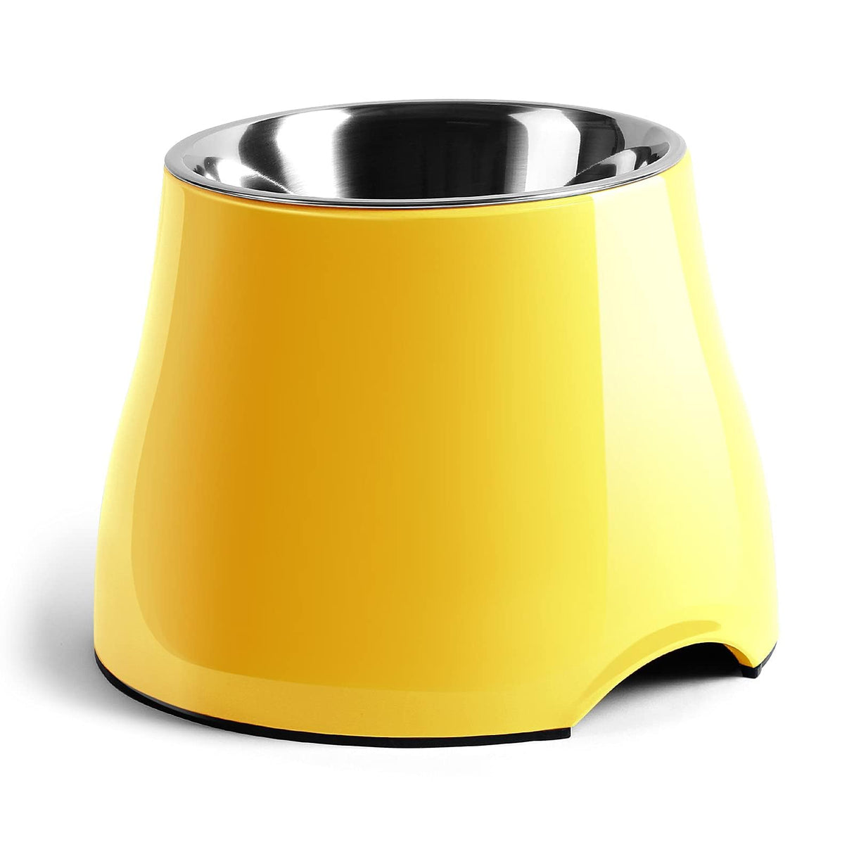 FluffyDream Elevated Bowls, Sturdy Non-Slip With Stainless Steel Bowl, for Wearing Cone, Long Ears, Large Dogs - Colorful Raised, LemonYellow, L (860ML / 3 Cups)