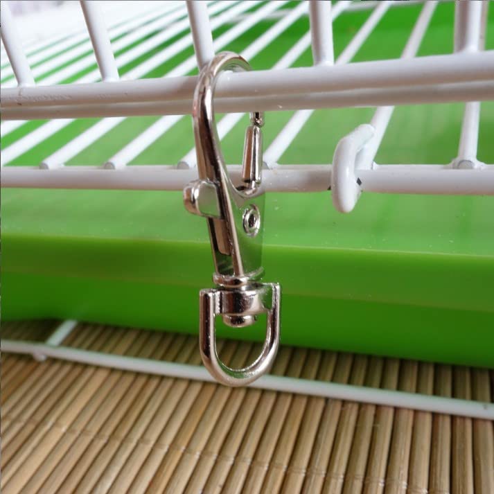 Pssopp 12Pcs Pet Birds Cage Metal Hook Clip, Iron Anti Escape Pet Bird Cage Door Buckle Lock Claw Snap Hook for Home Use Pet Supplies