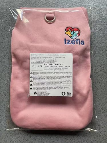 Izefia Dog Hoodie - Pink Cotton Fleece Sweater for Small Dog & Puppy - Winter Warmth - XS