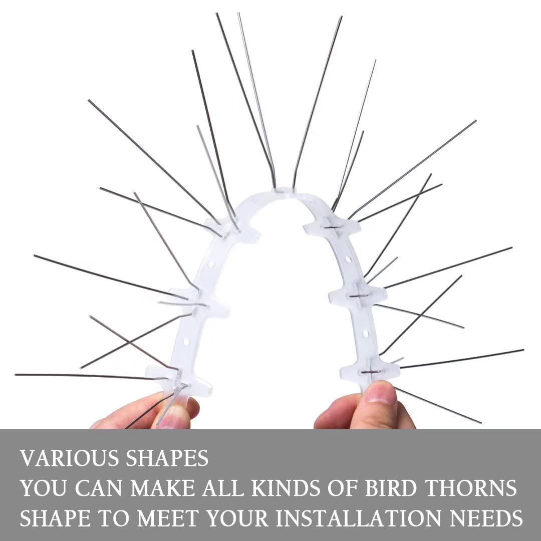 LOEK Pigeon Spikes, Bird Spikes,The Bird Thorn Bird Deterrent, Spikes Stainless Steel, Anti Bird Spikes, for Fence Roof Window Bird Deterrent Spikes, Bird Spikes for Pigeons and Other Small Birds