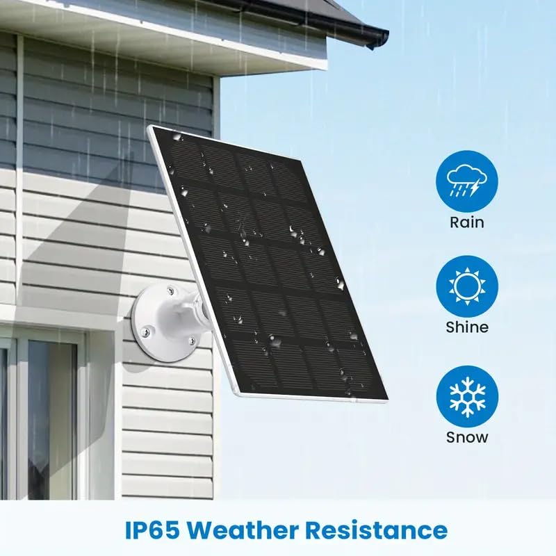 Solar Panel for Bird Feeder Camera, 3W Continuously Power Supply for Your Bird Feeder Camera, Type-C Plug