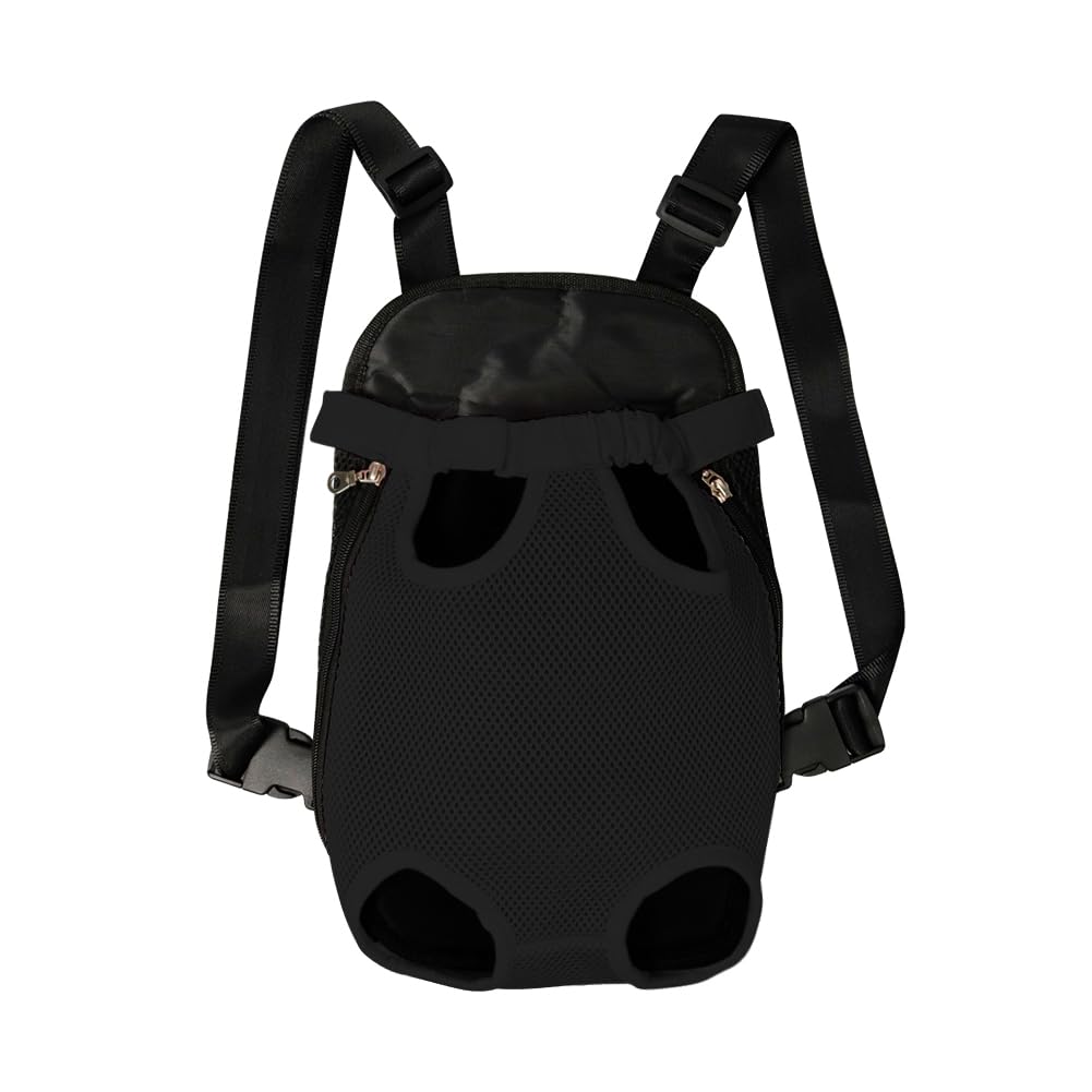 FEimaX Dog Carrier Backpack Pet Legs Out Front Cat Travel Bag, Adjustable Puppy Backpacks Carriers Hands-Free for Small Medium Dogs Cats Hiking Traveling Camping Daily Walking (Medium, Black)
