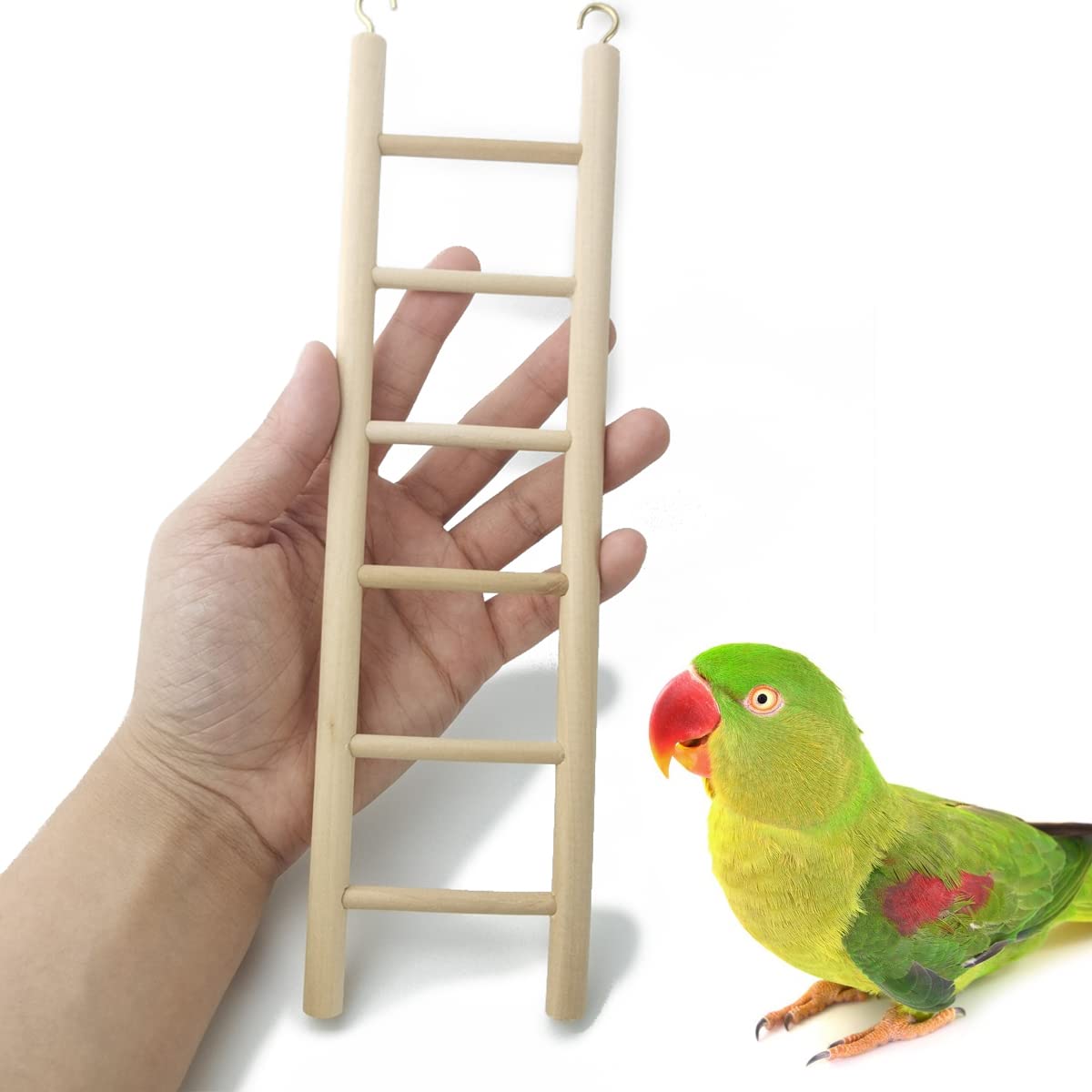 GXXMEI 4PCS Bird Toys - Wooden Ladder Climbing Toys for Parakeets, Parrots, Cockatoo & Lovebirds