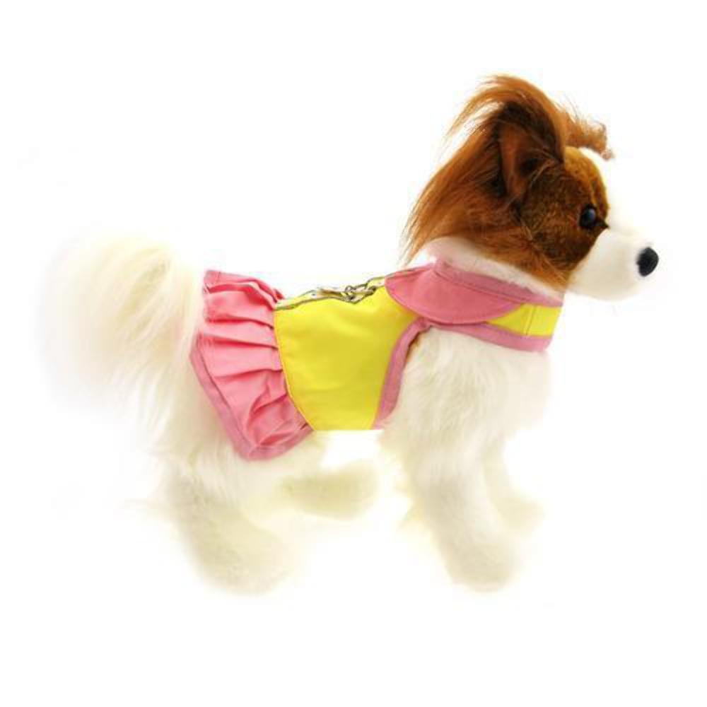 Doggles Dog Harness Dress, Yellow, XX Smalll