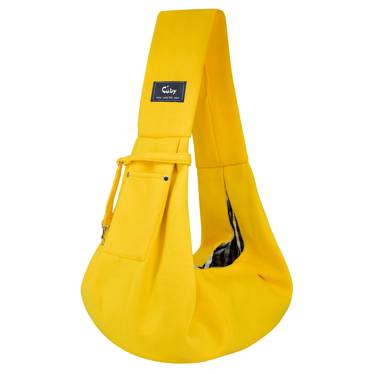 CUBY Dog and Cat Sling Carrier - Hands Free Reversible Small Pet Carrier Sling with Storage Pocket Design - Suitable for Puppy, Small Dogs Cats Outdoor Travel Walking(Yellow)