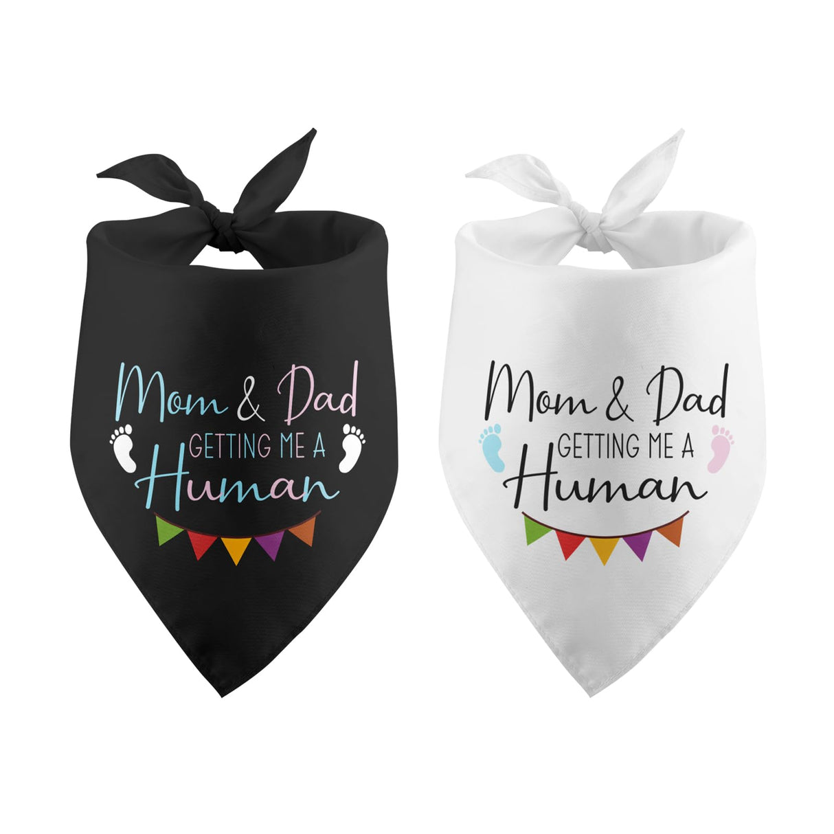 Mom & Dad are Getting Me a Human Pregnancy Announcement Dog Bandana Gender Reveal Baby Announcement Photos Prop Pet Scarf Accessories for Dog Lovers Pack of 2