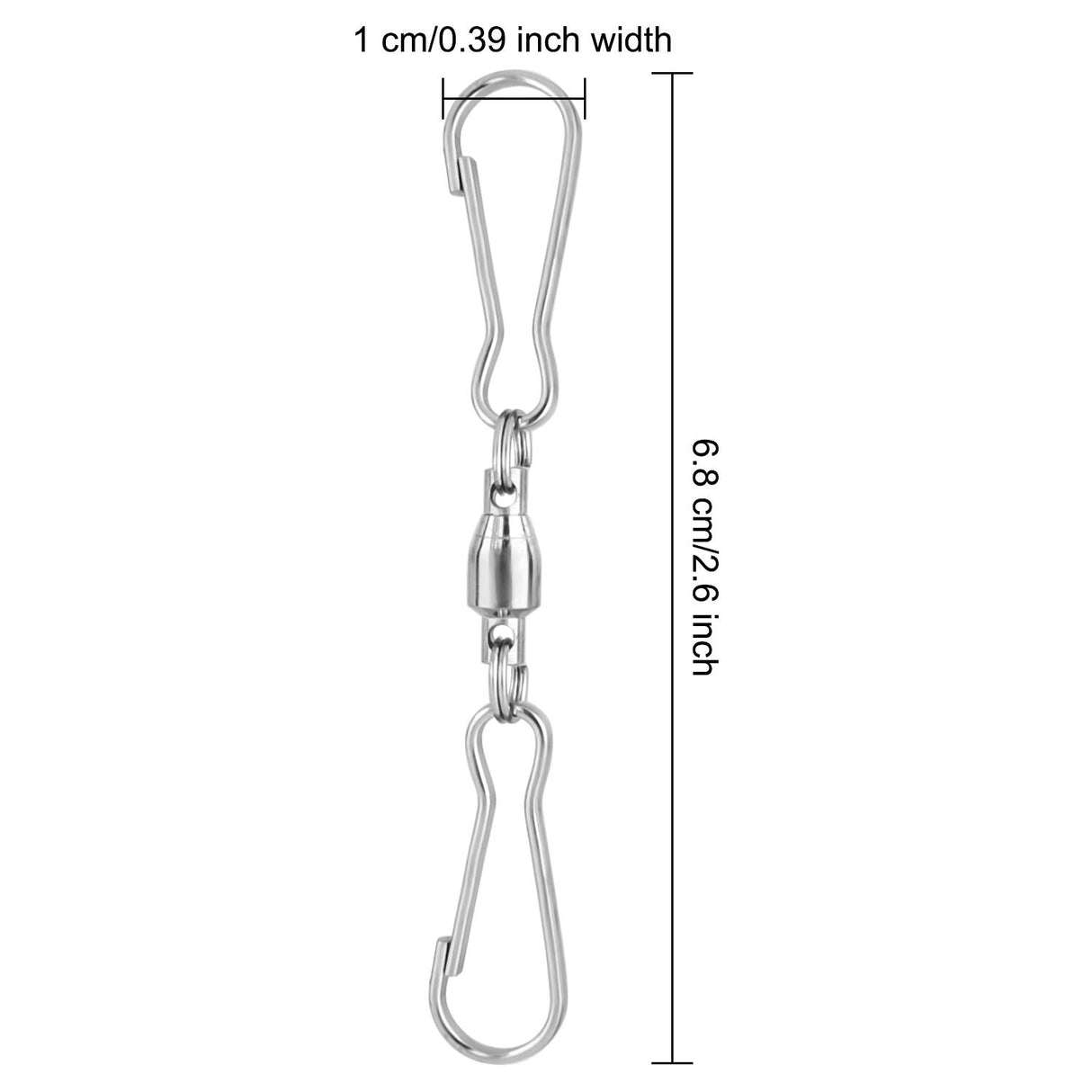 KUUQA 12 Pack Spinning Dual Clip Swivel Hooks for Wind Spinners, Hanging Windsock, Bird Feeders, Wind Chimes Crystal Twisters Party Supply