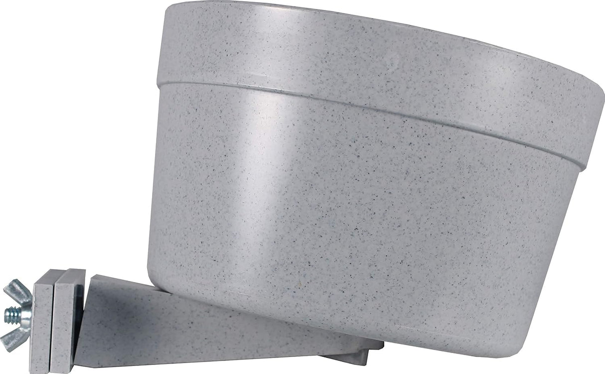 Lixit Kennel Cage Water Bowl Hanging - Non Spill Dog Crate Bowls - Durable Crate Water Bowl for Pets - Securely Attaches to Cage for Convenient Feeding and Drinking (40oz, Granite)