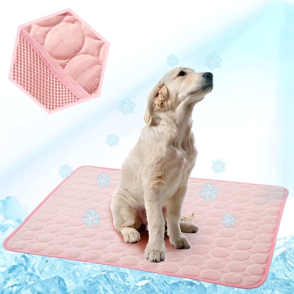 MeiLiMiYu Washable Dog Cooling Mat Ice Silk Pet Self Cooling Pad Blanket for Indoor & Outdoor Car Seats