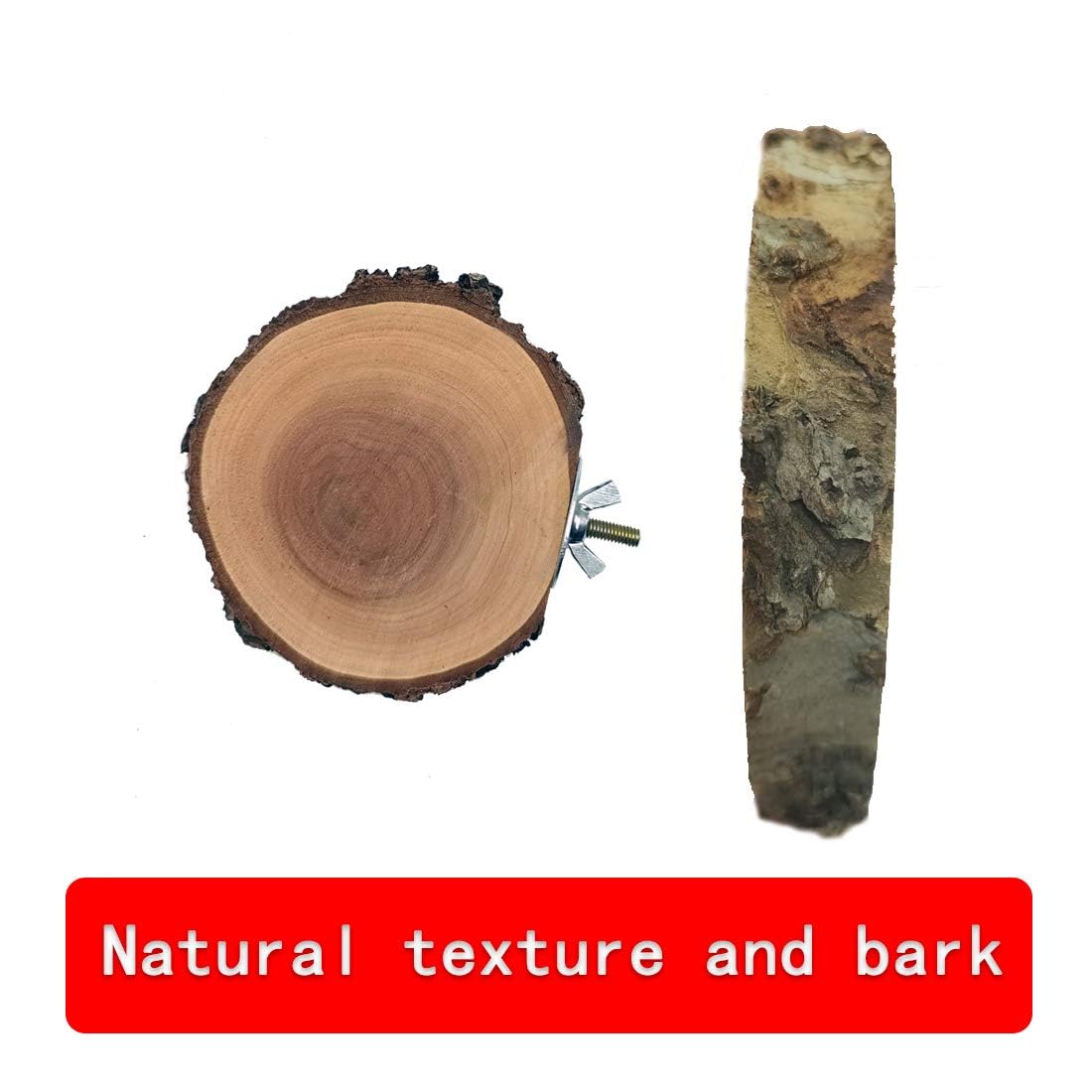 Hamiledyi Perch Platform for Bird Cage,Natural Round Wooden Stand Platform Bird Toy for Canary Parakeet Cockatiel Parrot Budgie Sparrow(3 Pcs)