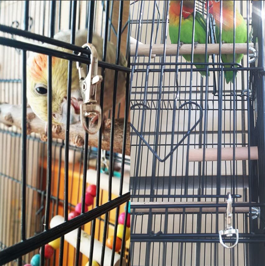 Pssopp 12Pcs Pet Birds Cage Metal Hook Clip, Iron Anti Escape Pet Bird Cage Door Buckle Lock Claw Snap Hook for Home Use Pet Supplies