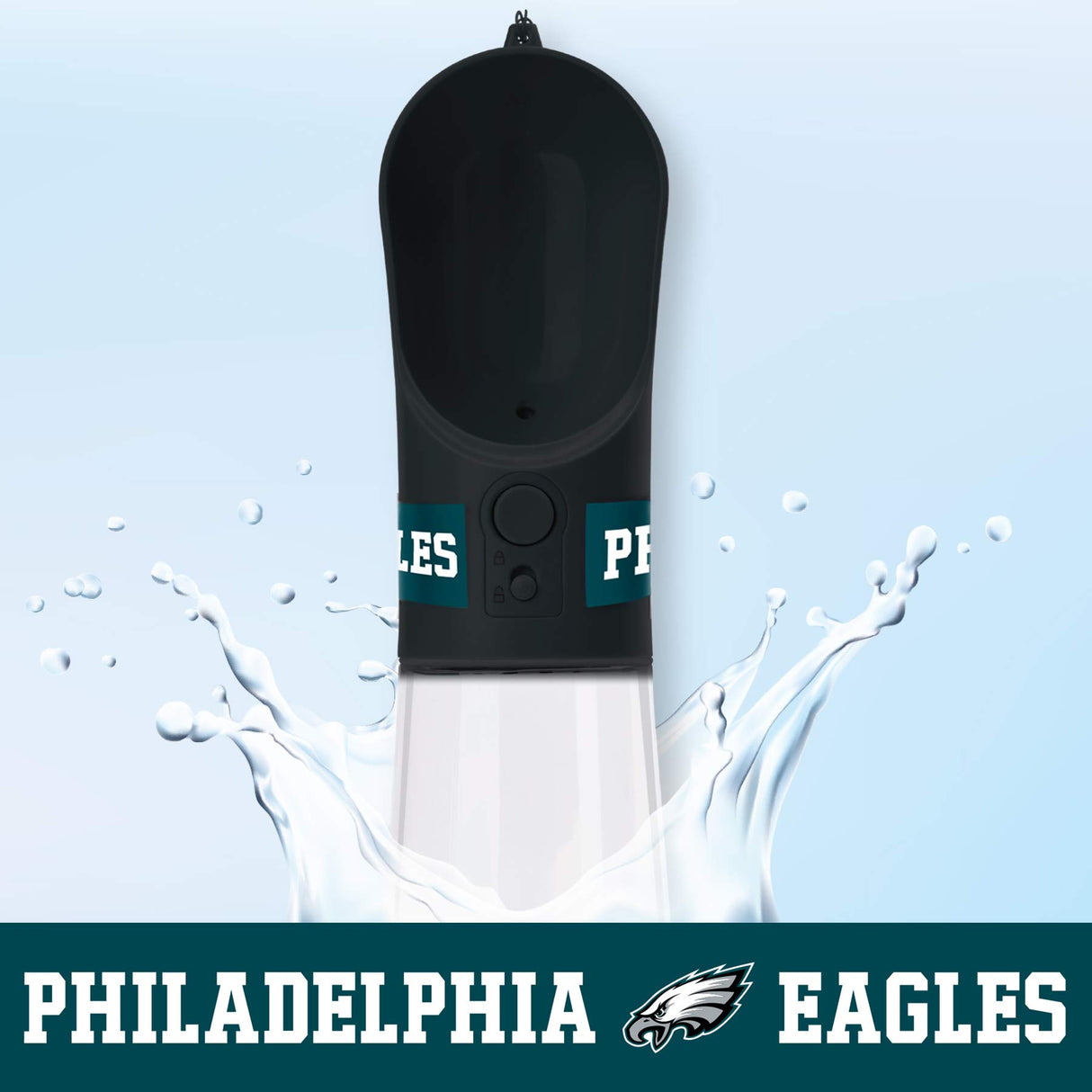 Pets First Dog Water Bottle. NFL Philadelphia Eagles PET Water Bottle. Best Cat Water Bottle. Water Fountain Dispenser for Dogs & Cats., Black, 13.5oz (PHL-3344)