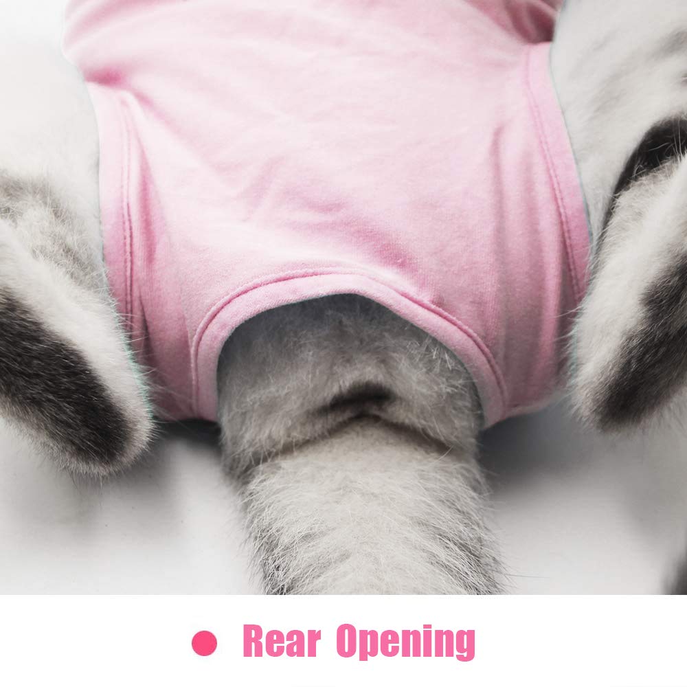 Cat Professional Recovery Suit for Abdominal Wounds and Skin Diseases, E-Collar Alternative for Cats and Dogs, After Surgey Wear Anti Licking, Recommended by Vets(Pink,L