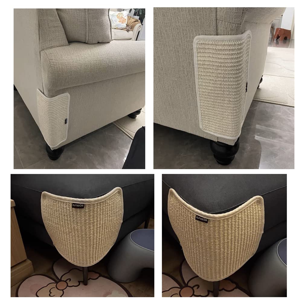 Cat Scratching Pad Natural Sisal Cat Scratcher Mat Sofa Bed Protector Scratch Pad Couch Side Cover, Easy Installation Heavy Duty Cat Scratching Pad for Grinding Claws Protecting Furniture