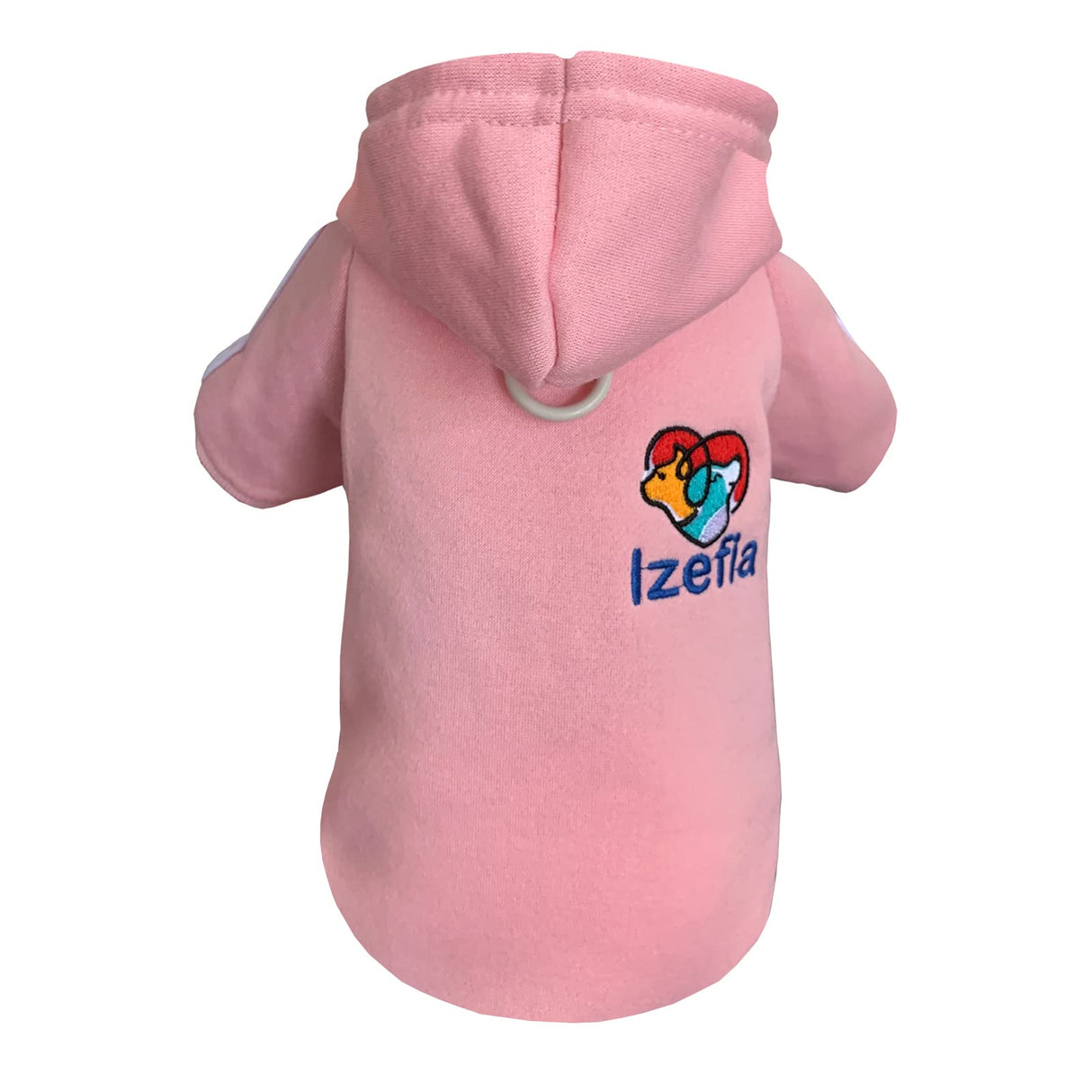 Izefia Dog Hoodie - Pink Cotton Fleece Sweater for Small Dog & Puppy - Winter Warmth - XS