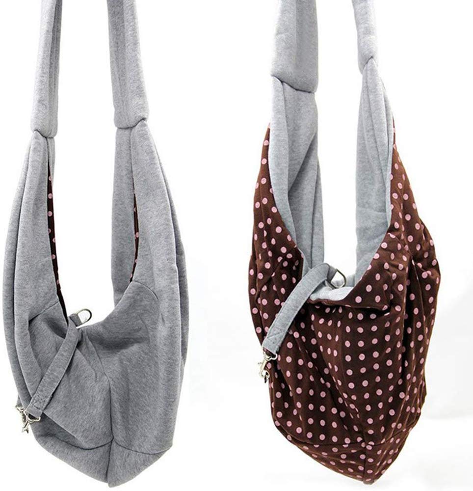 Grtdrm Pet Sling Carrier Bag Travel Tote for Cats Dogs, Up to 16 lbs (Gray)