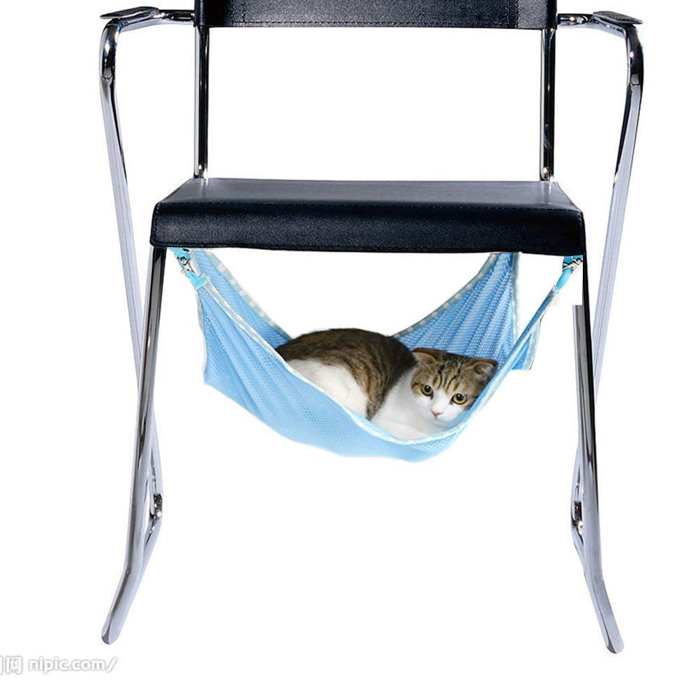 Winnsty Cat Hammock Breathable Mesh Pet Hammock Bed, Under Chair Hammock Cradle Crib for Small Animals (Large)