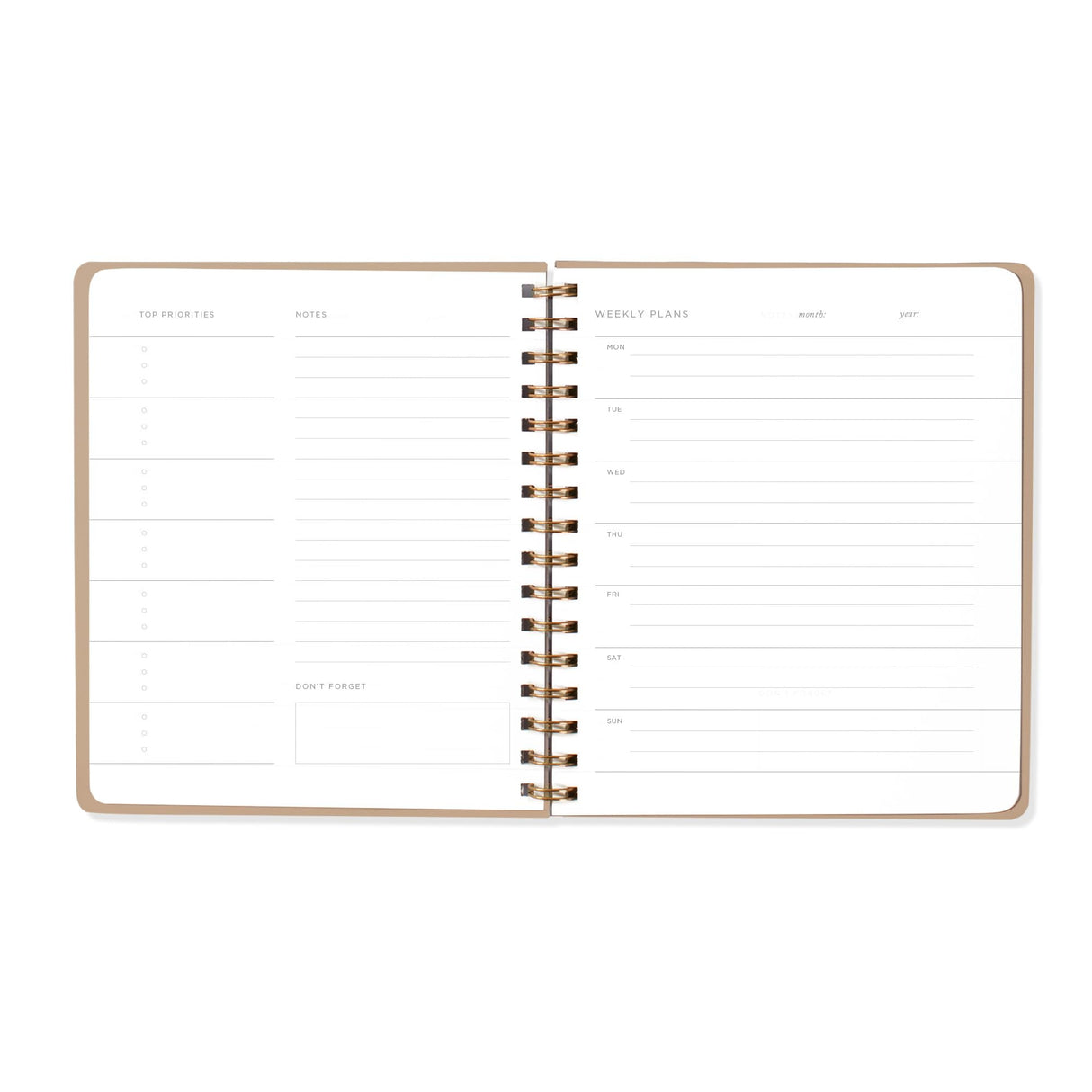 Fringe Studio Paper Cover Non-Dated Weekly Planner, "BLUE BIRD" 7" w x 8.375" h, 160 pages, Juliana Tipton Collection (878PA001FSC)