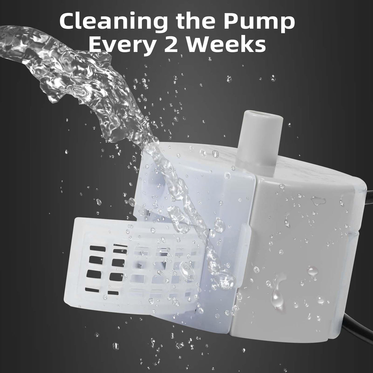 Ultra-Quiet Replacement Pump for Stainless Steel Cat Water Fountains - SMA-800 Motor - Safe and Easy to Clean with Low Voltage DC 5V and USB Cable (Side Suction Pump)