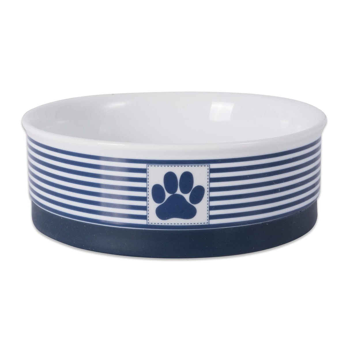 Bone Dry Paw & Patch Ceramic Pet Collection, Medium Bowl, 6x2", Nautical Blue