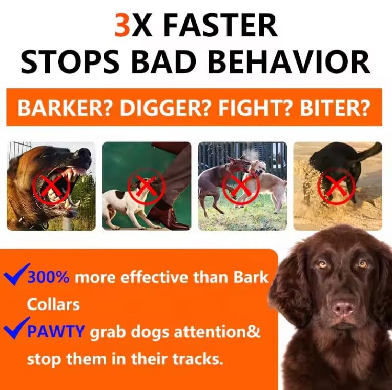 Dog Bark Deterrent Device Stops Bad Behavior, Professional Dog Training Tool, Anti Bark Device For Dogs, Emitters 50ft Range For Dog Training, To Bark Collar,Dog Training Collar