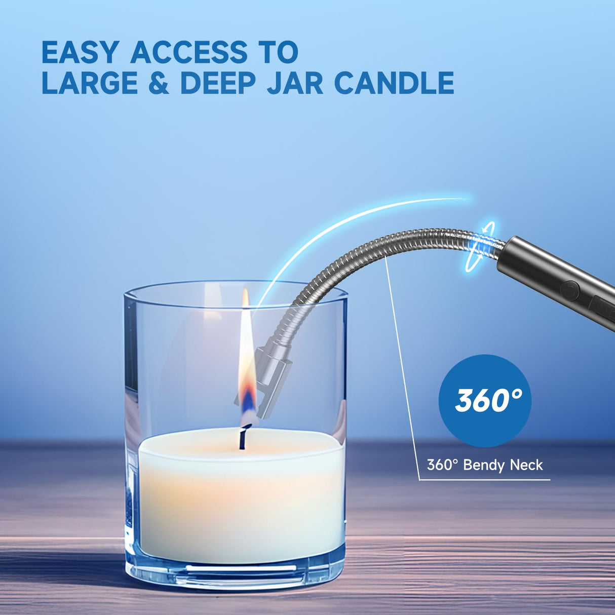 Flame bird 2 Pack Electric Candle Lighter Flameless Arc Windproof Flexible Long Neck USB Rechargeable Lighter Matches for BBQ Grill Fireworks Camping.(Black)