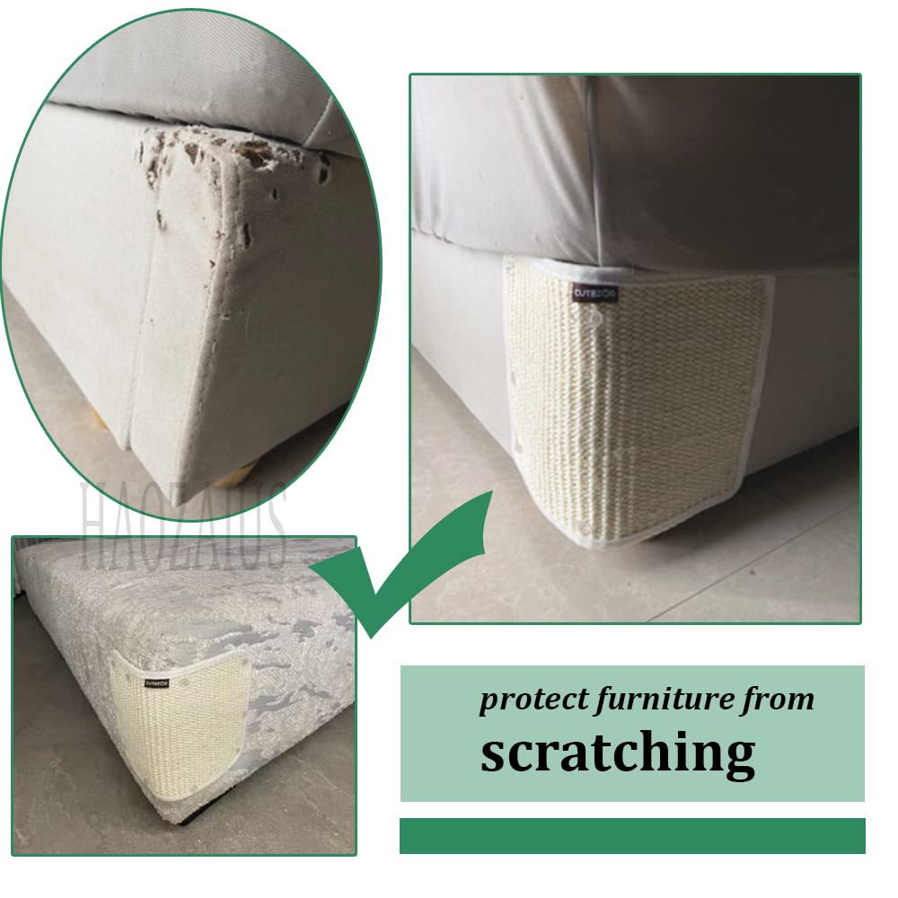 Cat Scratching Pad Natural Sisal Cat Scratcher Mat Sofa Bed Protector Scratch Pad Couch Side Cover, Easy Installation Heavy Duty Cat Scratching Pad for Grinding Claws Protecting Furniture