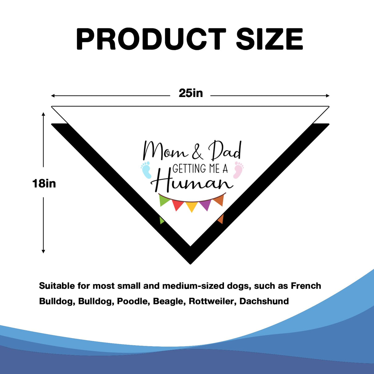 Mom & Dad are Getting Me a Human Pregnancy Announcement Dog Bandana Gender Reveal Baby Announcement Photos Prop Pet Scarf Accessories for Dog Lovers Pack of 2