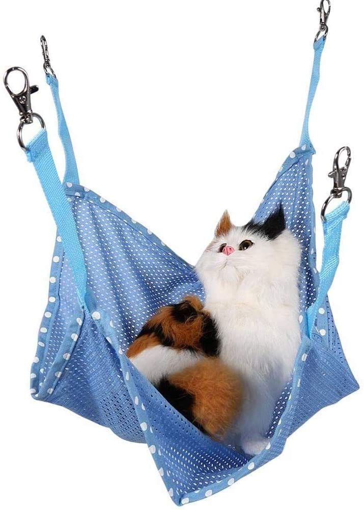 Winnsty Cat Hammock Breathable Mesh Pet Hammock Bed, Under Chair Hammock Cradle Crib for Small Animals (Large)