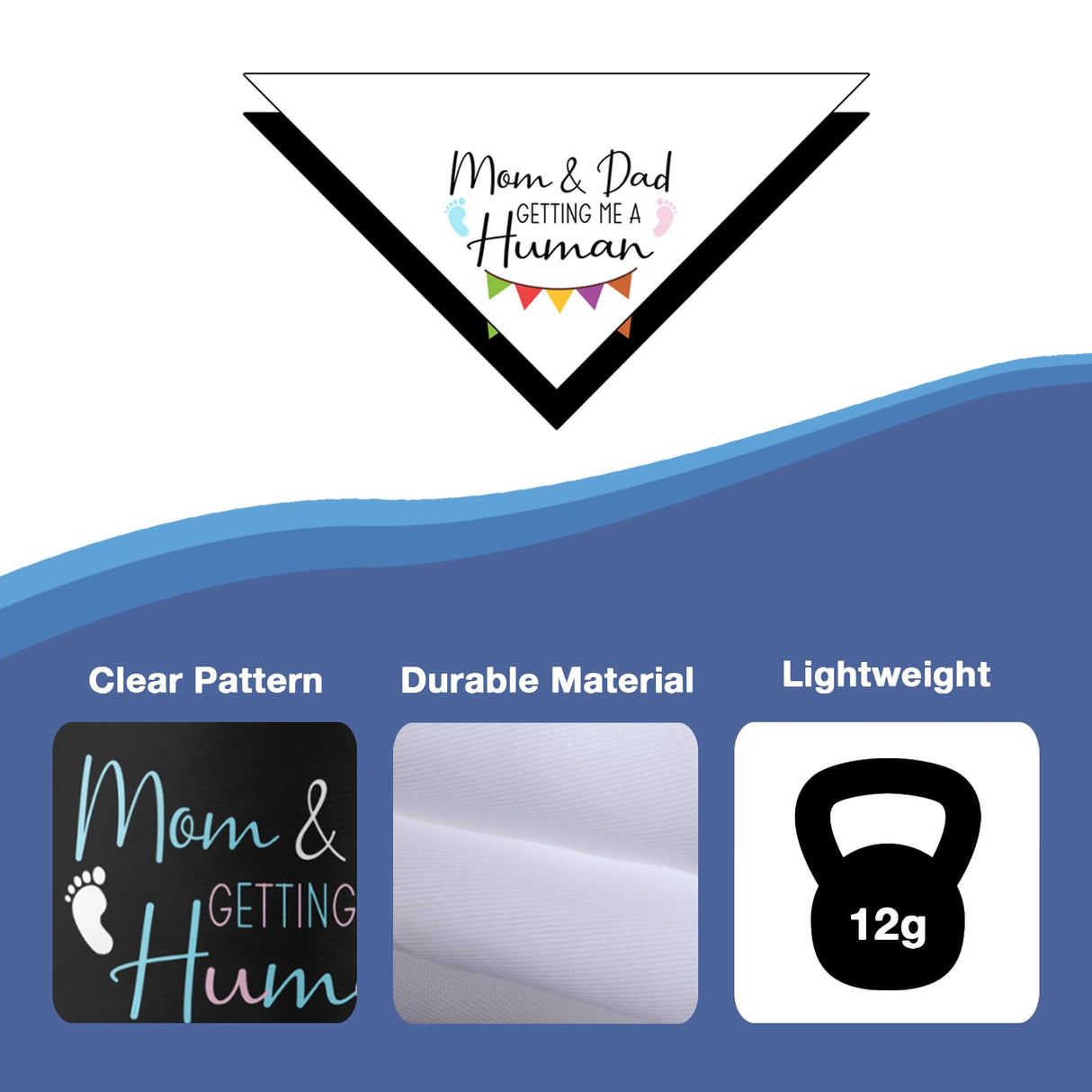 Mom & Dad are Getting Me a Human Pregnancy Announcement Dog Bandana Gender Reveal Baby Announcement Photos Prop Pet Scarf Accessories for Dog Lovers Pack of 2