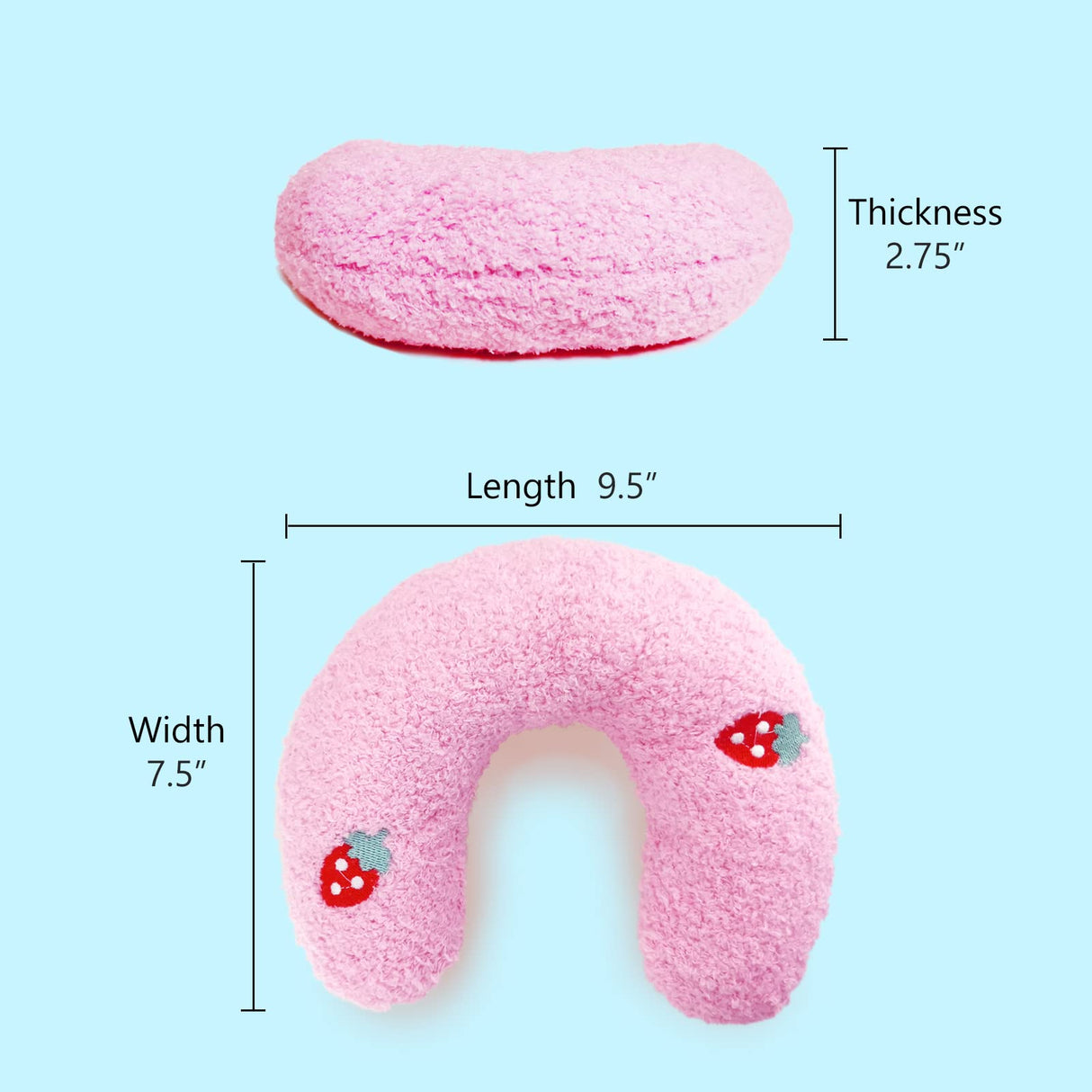Whimsicalfox Cat Pillow for Indoor Cats, Ultra Soft Fluffy Cat Calming Pillow, Half Donut Cuddler with Cute Embroidery Pattern Providing Support of Pet Neck, Machine Washable