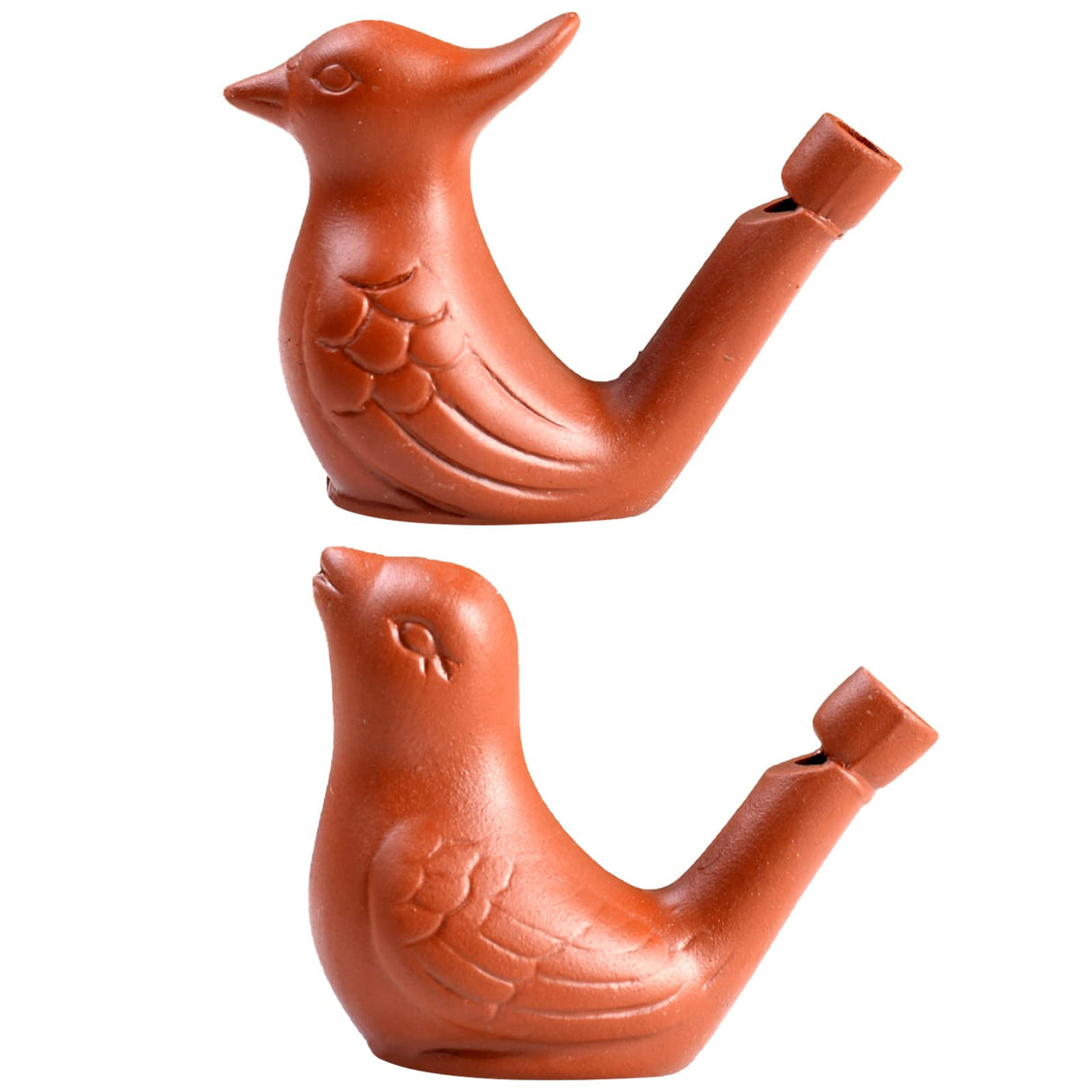2Pcs Bird Water Whistles - Warbler Bird Caller, Purple Clay Pottery, Outdoor Accessories
