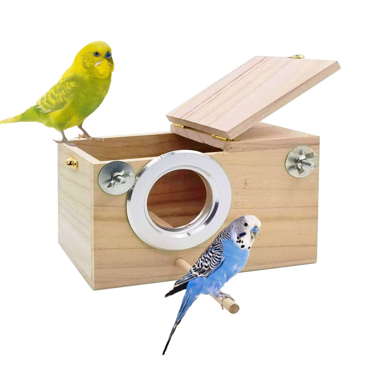 kathson Parakeet Nest Box Budgie Nesting House Cockatiel Breeding Parrots Mating Box for Lovebirds Small and Medium-Sized Birds(S)