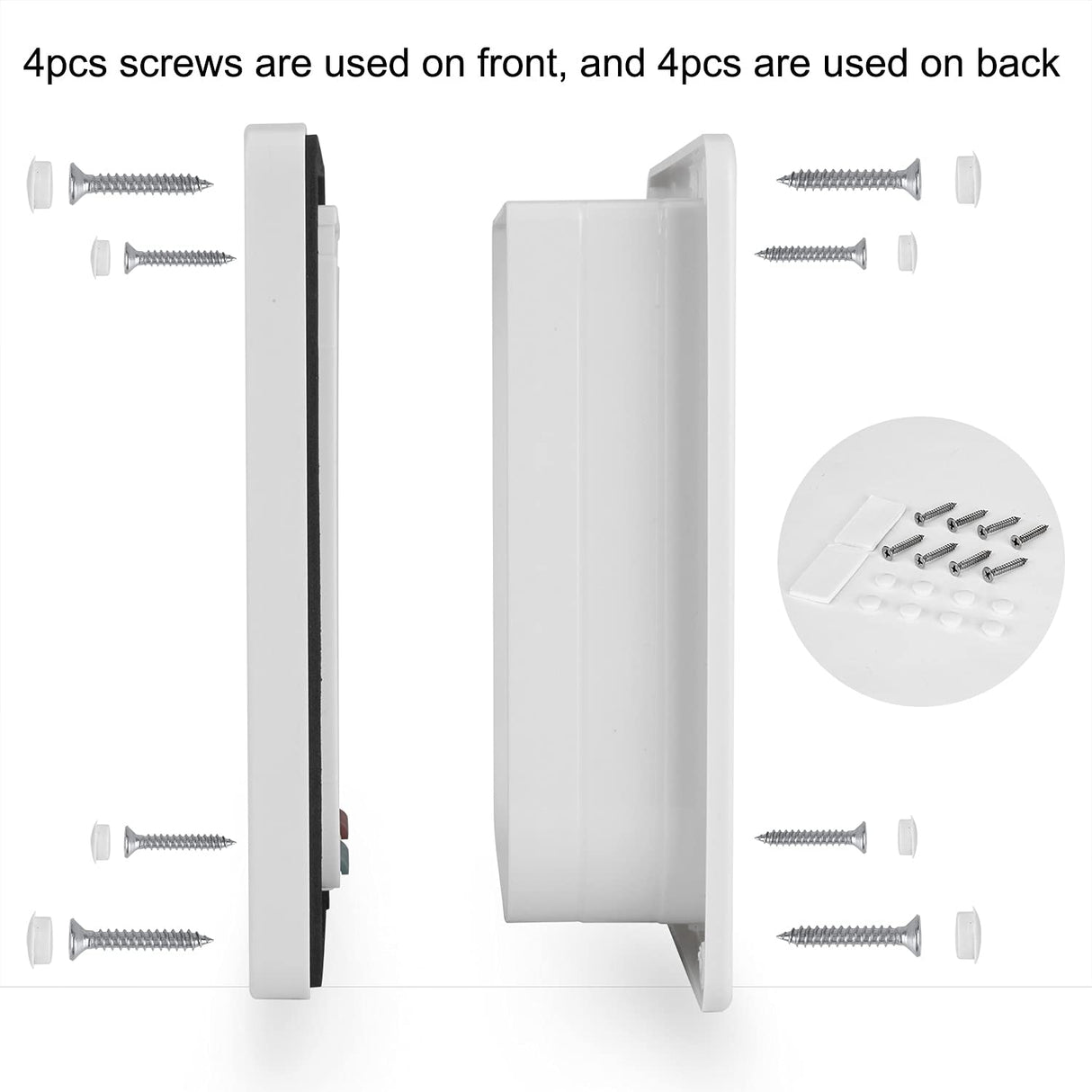 Depets Medium Cat Flap Door with 4 Way Lock (Outer Size 7.5" x 7.8"), Magnetic Pet Door Kit White, Weather-Resistant Cat Door for Cats & Doggy