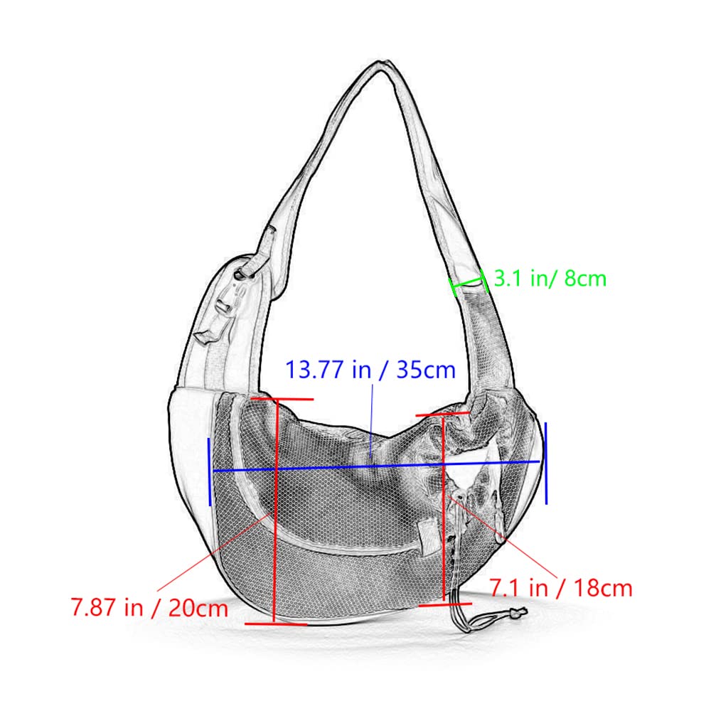 Kucehiup Dog Sling Carrier for Small Dogs Cat Carrier Breathable Mesh Bag(Fits Approximately 3 lbs to 6 lb Pets)(Rose Red)