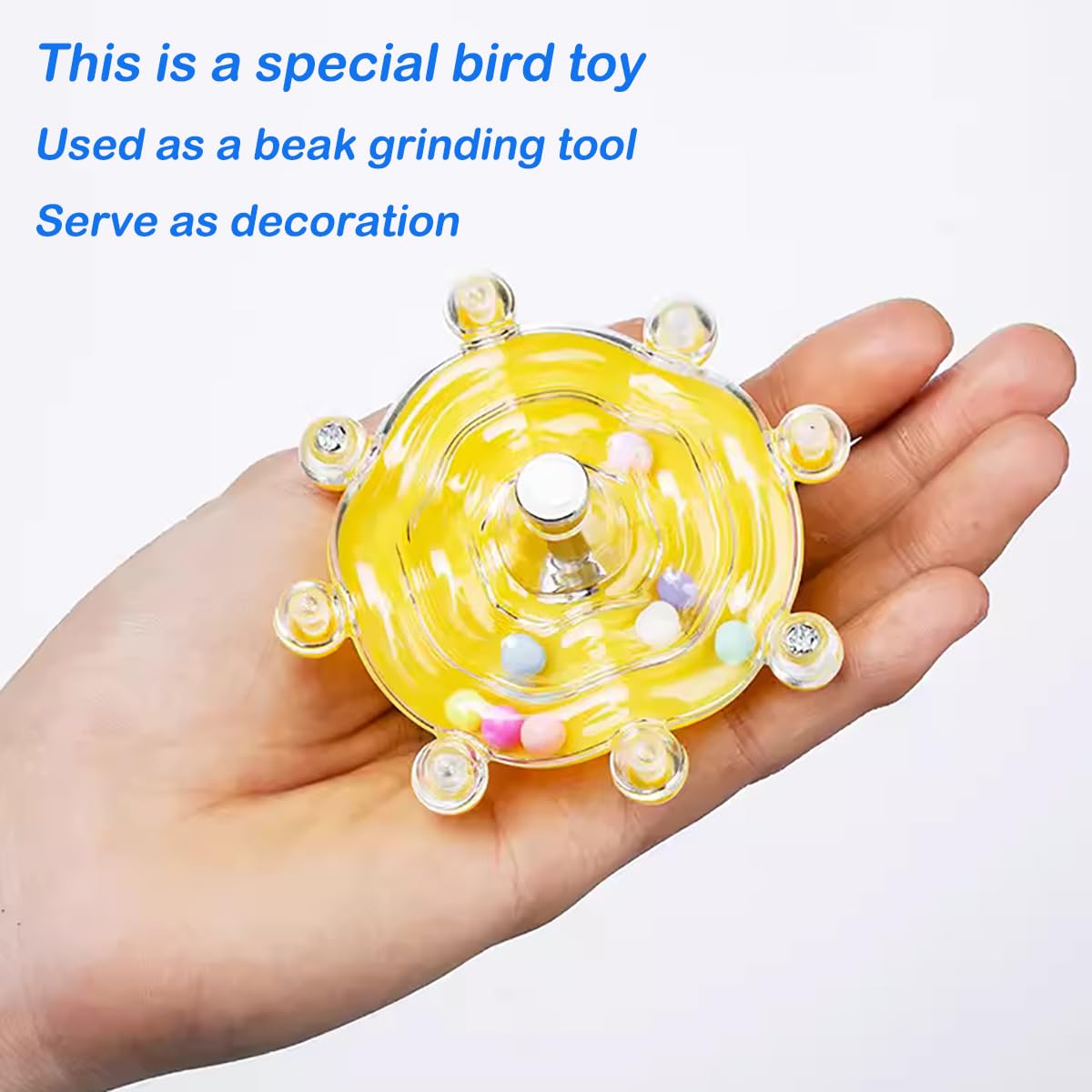 ZBJBinCH Windmill Roller Parrot Toy Bird Toys Bird Cage Accessories Parakeet Toy Chewing Toy for Conure Cockatiel Budgies Lovebird Parrotlet Sun Conure Budgie Mini Macaw Small Medium Birds (Yellow)