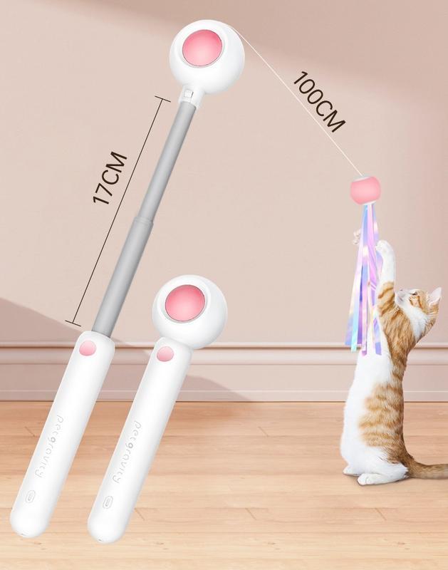Retractable Laser Cat Stick Toys Cat Toy BallsKitten Playing Cat Laser Teaser Wand ABS PPMaterial Safe And None Toxic, Universalinteractive Toy