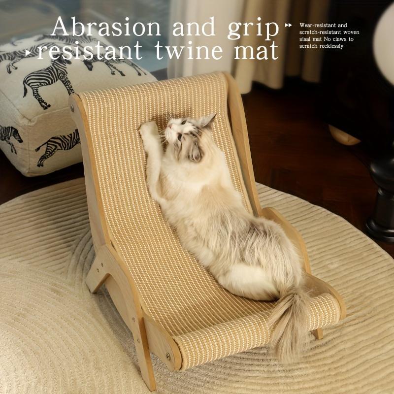 2-in-1 Cat Hammock And Scratching Post Durable Linen Rope Pet Rest Chair For All Seasons