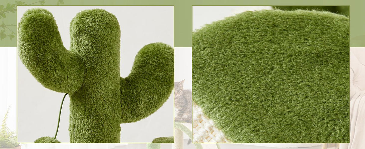 Cactus Shape Natural Sisal Rope Easy To Assemble Green Cat Scratching Post