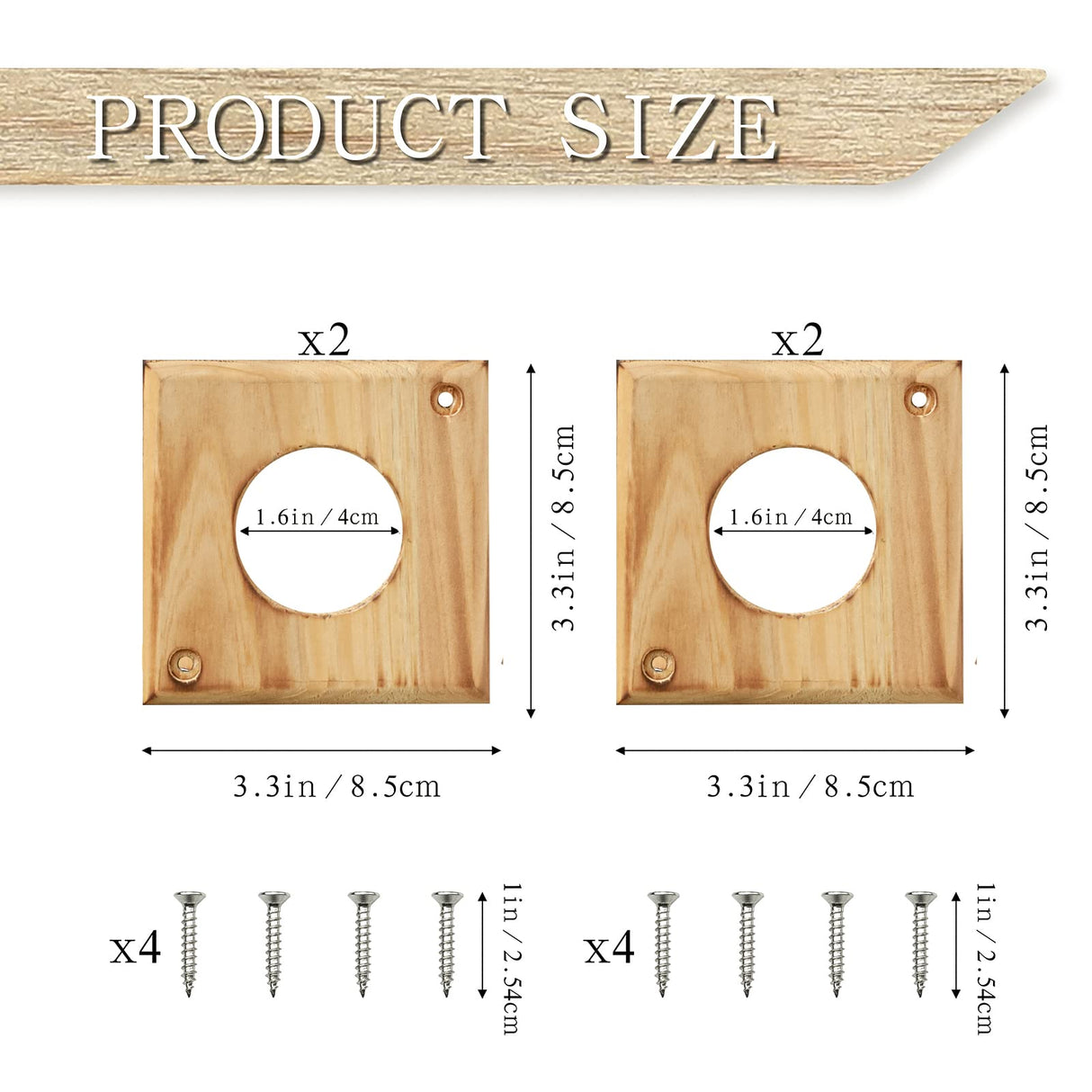 4 Pieces Bluebird House Predator Guard,Wooden Birdhouse Guard,Bird House Hole Protector Guard for Eastern Bluebird Box 1 1/2 Inch Opening