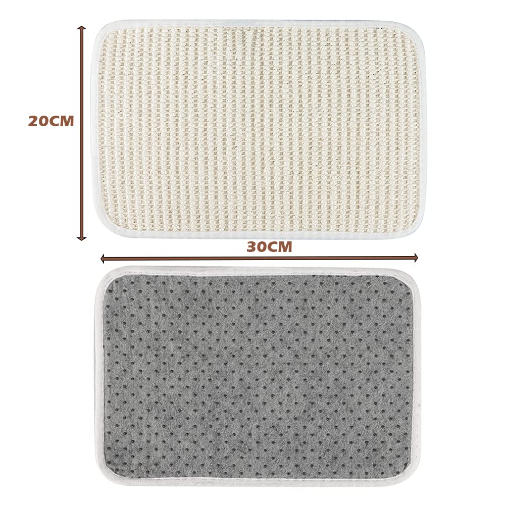 Cat Scratching Pad Natural Sisal Cat Scratcher Mat Sofa Bed Protector Scratch Pad Couch Side Cover, Easy Installation Heavy Duty Cat Scratching Pad for Grinding Claws Protecting Furniture