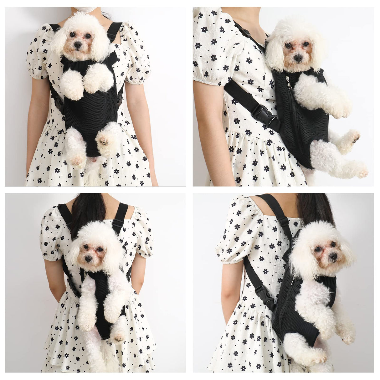 Adjustable Pet Carrier Backpack - Dog, Puppy & Cat Carrier for Travel, Hiking & Car - Front Carrier & Backpack in One