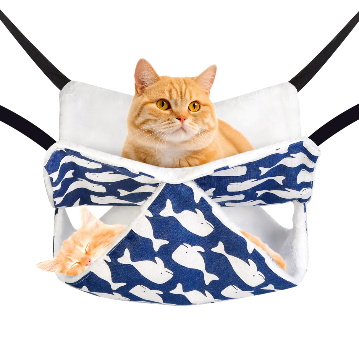 Mengbei tribe Cat Hammock for Cage Hanging Cat Bed with Adjustable Strap and Metal Hooks, for Winter and Summer Use - Small Animals Soft Sleeping Hammock Accessory
